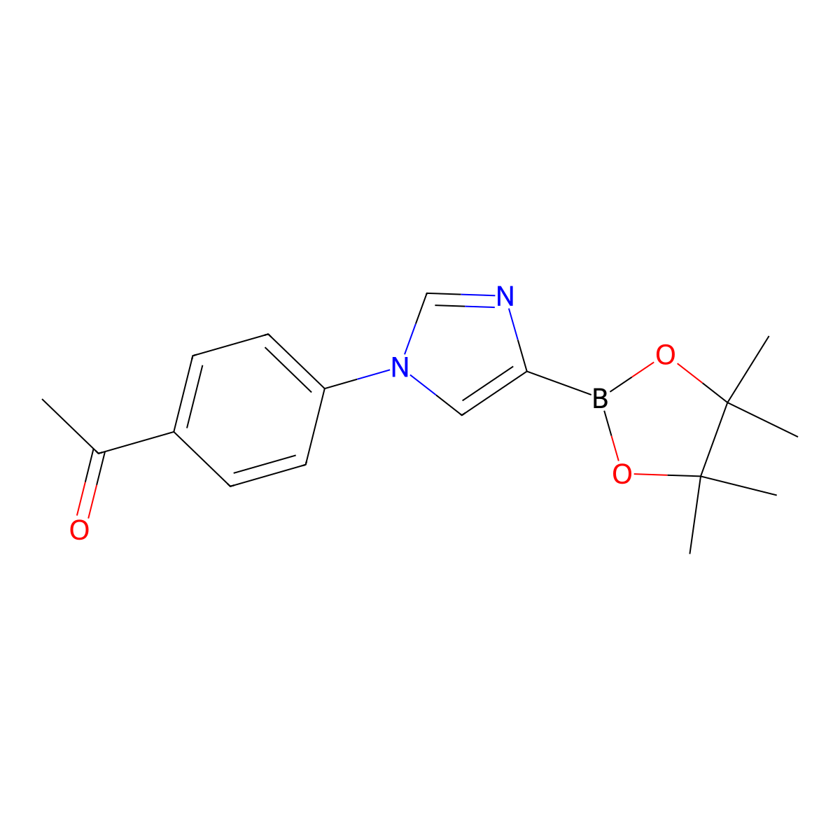 1-(4-(4-(4,4,5,5-tetramethyl-1,3,2-dioxaborolan-2-yl)-1H-imidazol-1-yl)phenyl)ethan-1-one molecular structure, CAS 2304818-30-0