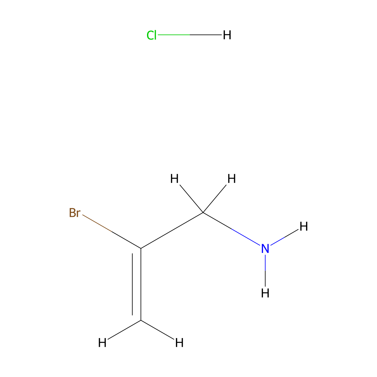 2-Bromoprop-2-en-1-amine hydrochloride molecular structure, CAS 2304829-54-5