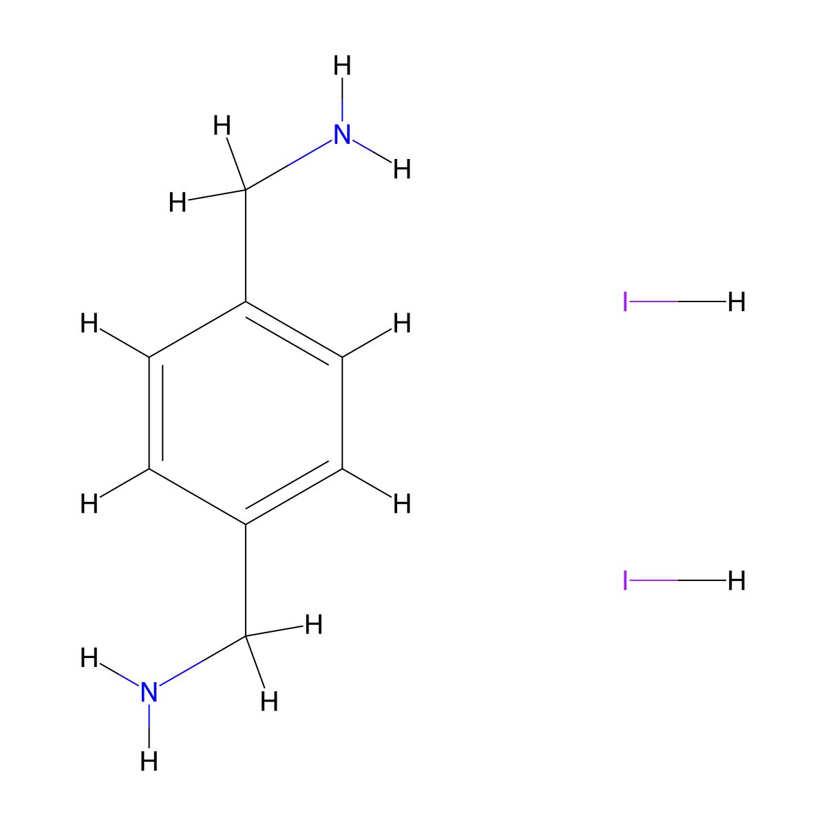 1,4-Phenylenedimethanamine dihydroiodide molecular structure, CAS 2304829-65-8