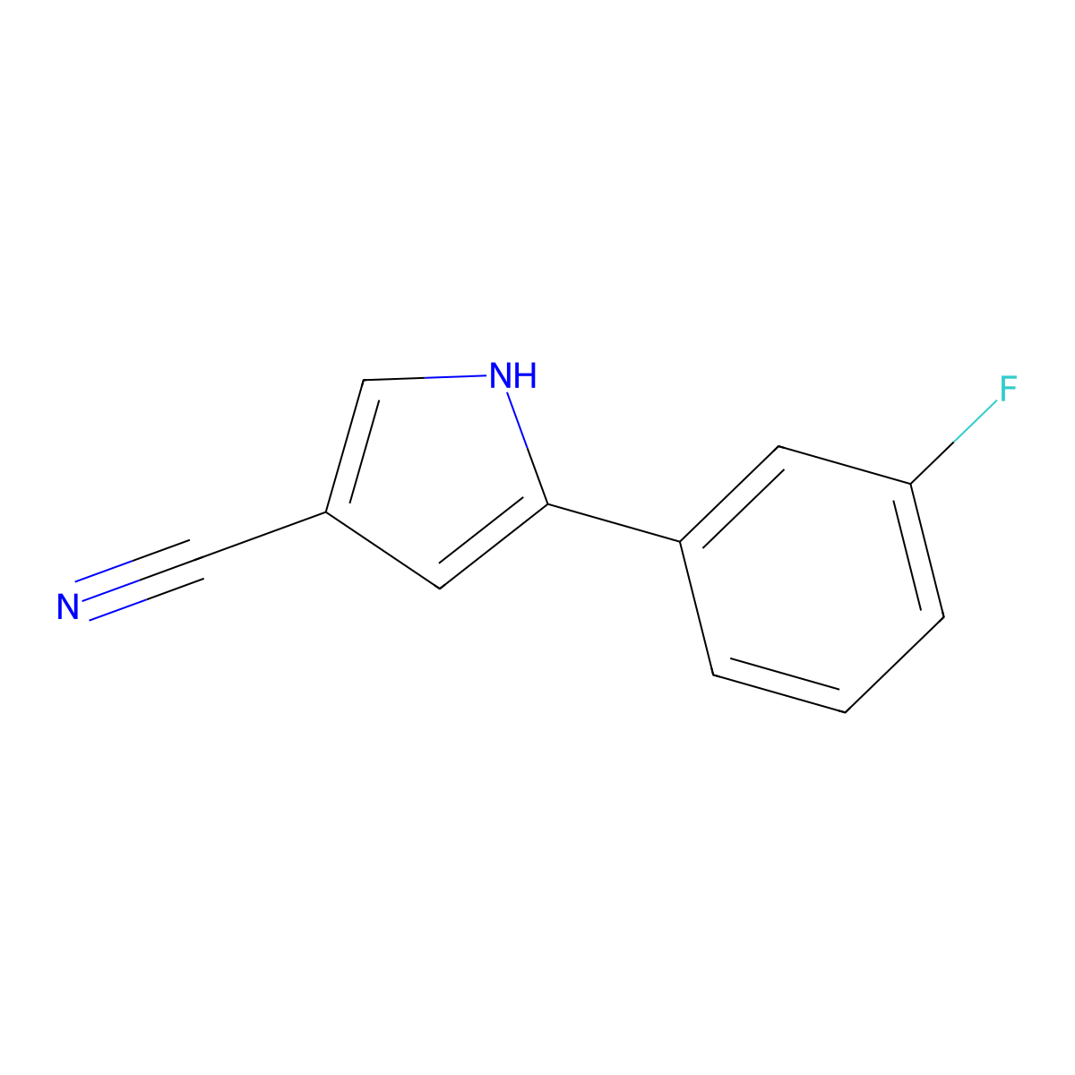 5-(3-Fluorophenyl)-1H-pyrrole-3-carbonitrile molecular structure, CAS 2304978-33-2