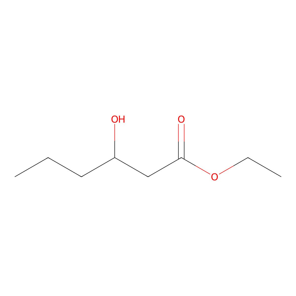 Ethyl 3-hydroxyhexanoate molecular structure, CAS 2305-25-1