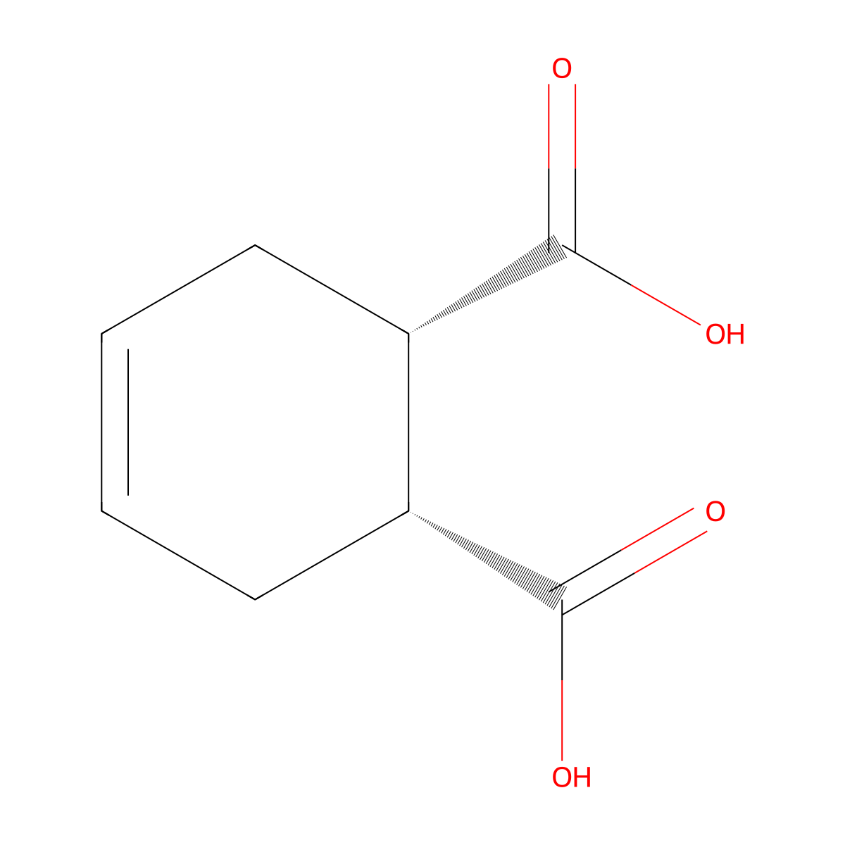 4-Cyclohexene-1,2-dicarboxylic acid, cis- molecular structure, CAS 2305-26-2