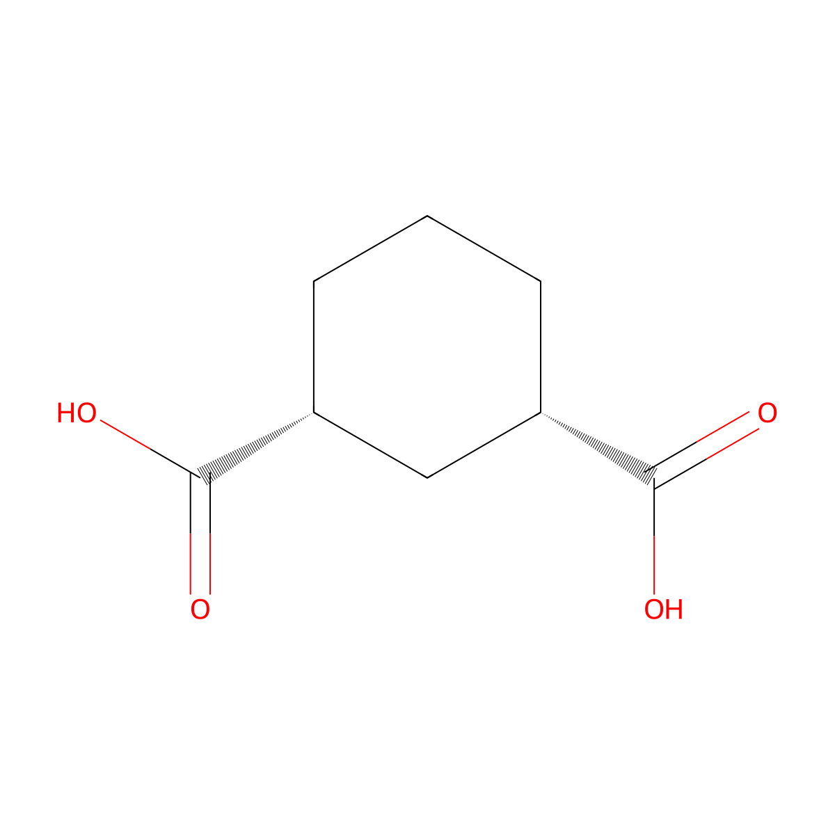 1,3-Cyclohexanedicarboxylic acid, cis- molecular structure, CAS 2305-31-9