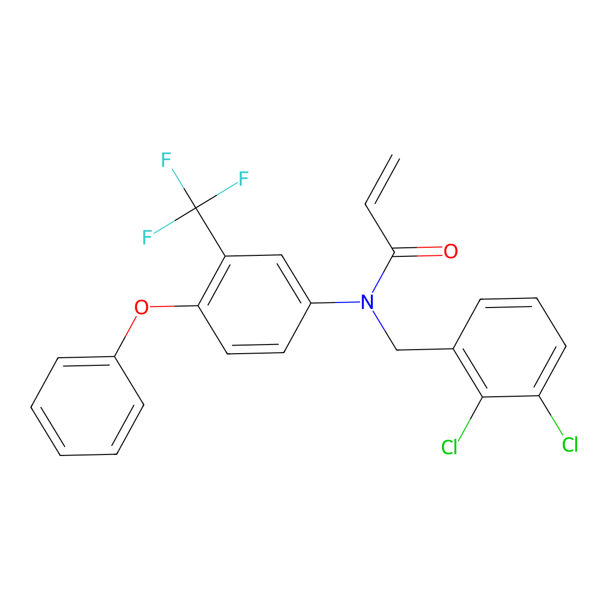 N-[(2,3-dichlorophenyl)methyl]-N-[4-phenoxy-3-(trifluoromethyl)phenyl]prop-2-enamide molecular structure, CAS 2305052-77-9