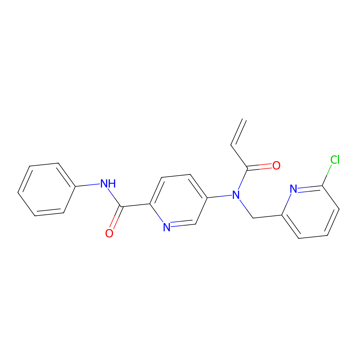 5-[(6-chloro-2-pyridinyl)methyl-prop-2-enoylamino]-N-phenylpyridine-2-carboxamide molecular structure, CAS 2305052-86-0