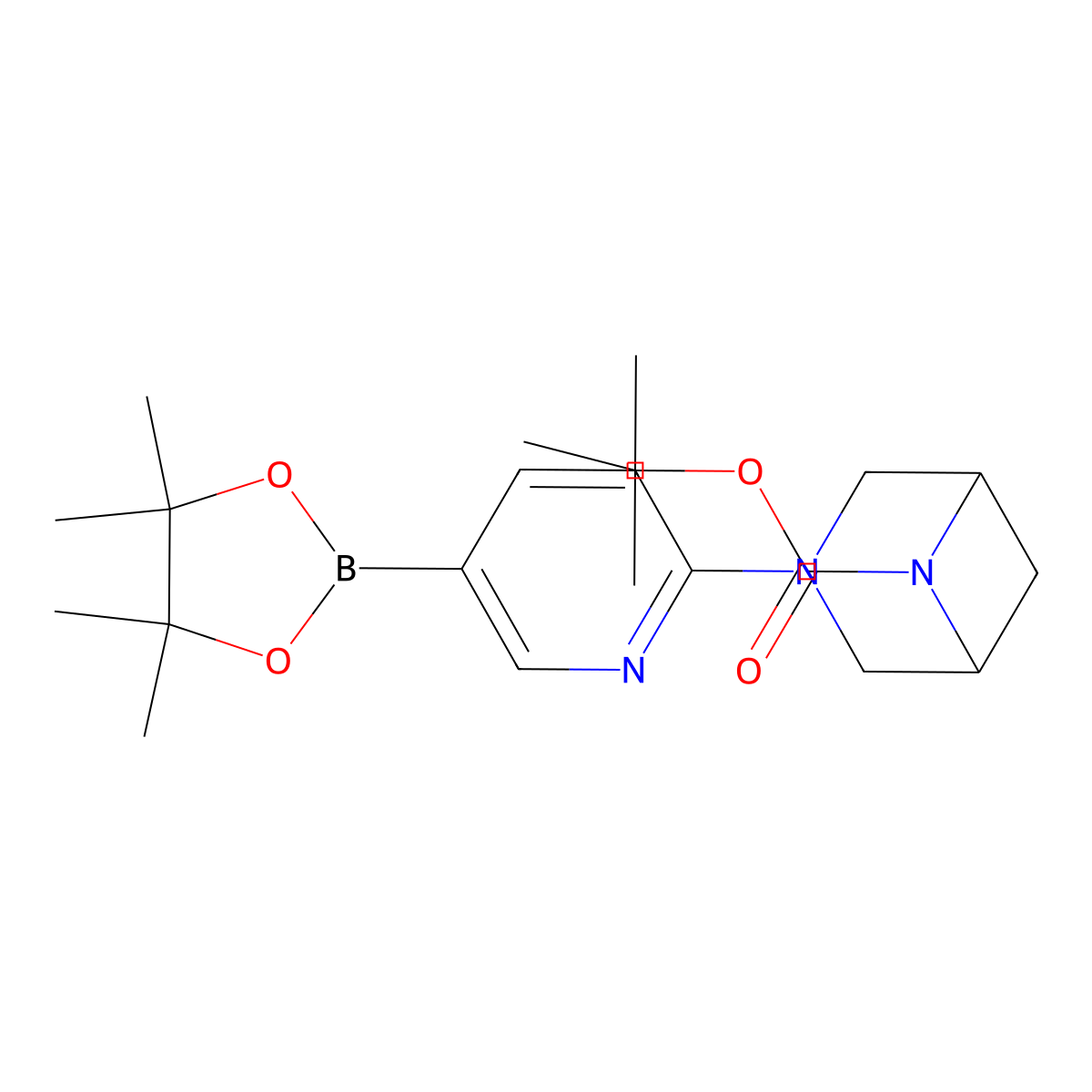 Tert-butyl 3-[5-(4,4,5,5-tetramethyl-1,3,2-dioxaborolan-2-yl)-2-pyridyl]-3,6-diazabicyclo[3.1.1]heptane-6-carboxylate molecular structure, CAS 2305070-08-8