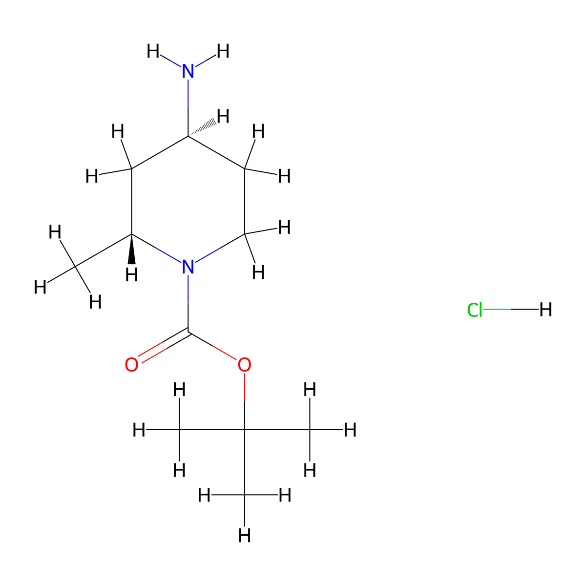 tert-Butyl (2R,4S)-4-amino-2-methylpiperidine-1-carboxylate hydrochloride molecular structure, CAS 2305078-78-6
