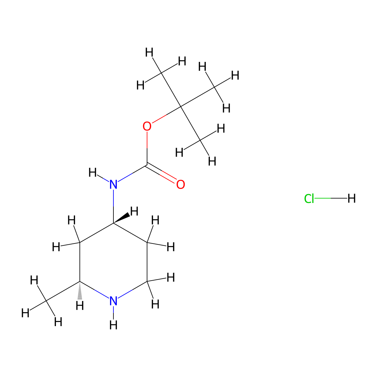 (2S,4R)-(2-Methyl-piperidin-4-yl)-carbamic acid tert-butyl ester hydrochloride molecular structure, CAS 2305078-81-1