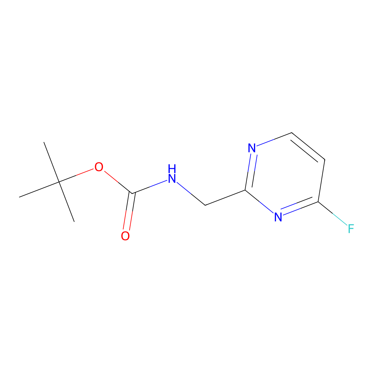 (4-Fluoro-pyrimidin-2-ylmethyl)-carbamic acid tert-butyl ester molecular structure, CAS 2305079-34-7