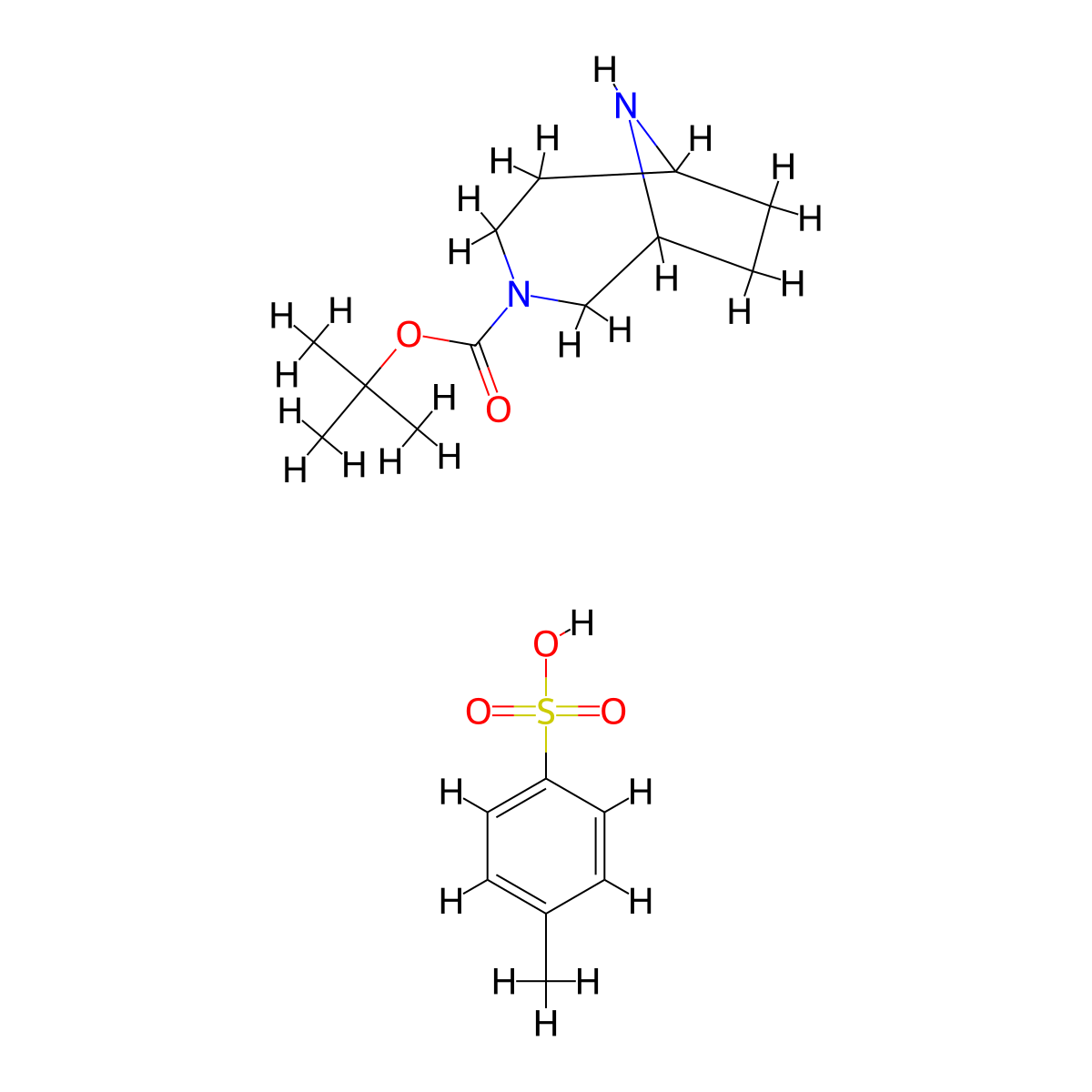 3-Boc-3,9-diaza-bicyclo[4.2.1]nonane tosylate molecular structure, CAS 2305079-36-9
