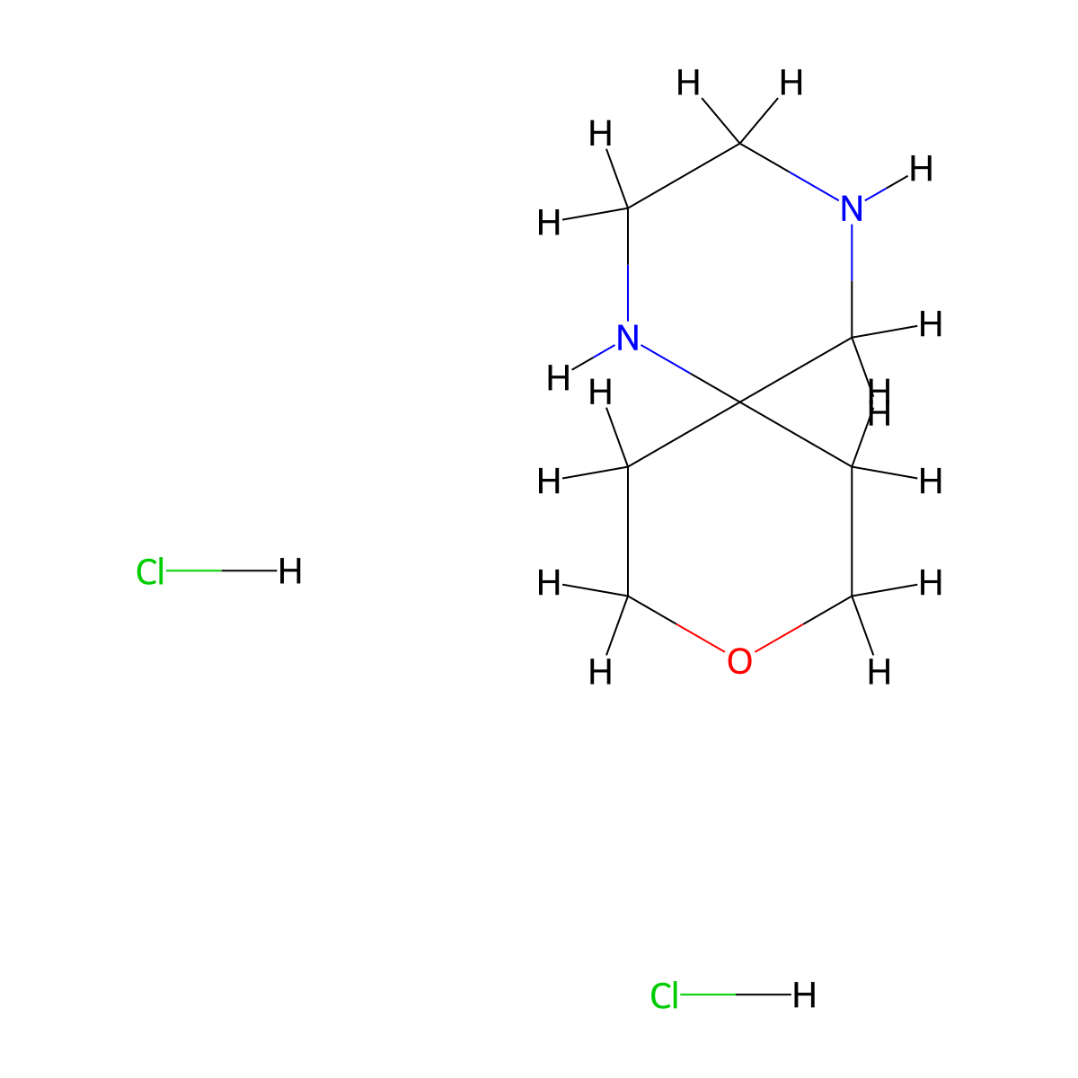 9-Oxa-1,4-diazaspiro[5.5]undecane dihydrochloride molecular structure, CAS 2305079-38-1