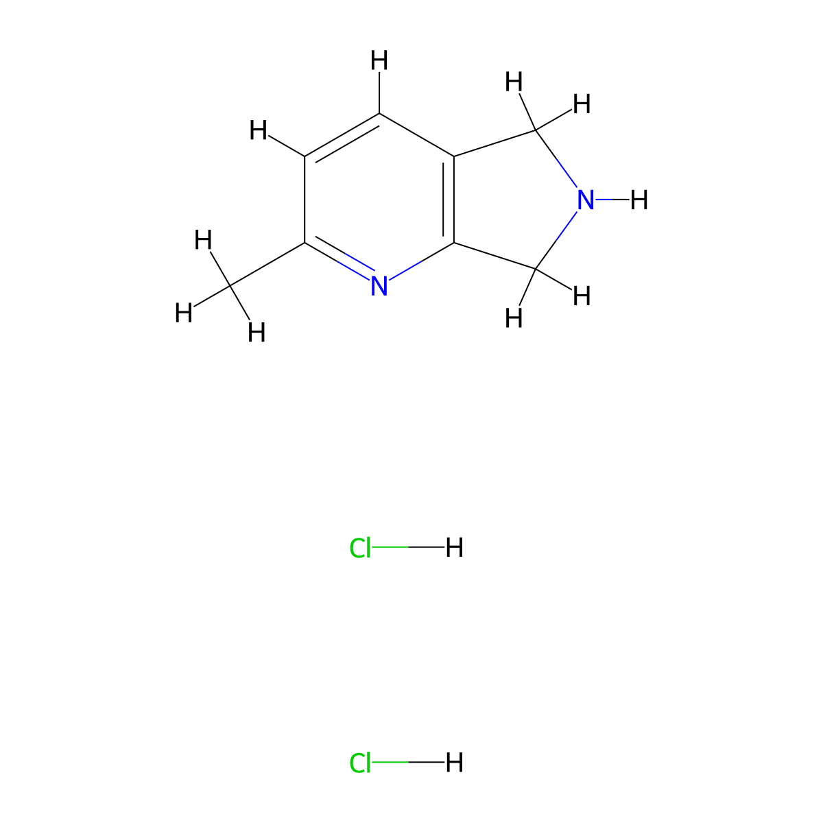 2-Methyl-6,7-dihydro-5H-pyrrolo[3,4-b]pyridine dihydrochloride molecular structure, CAS 2305079-41-6