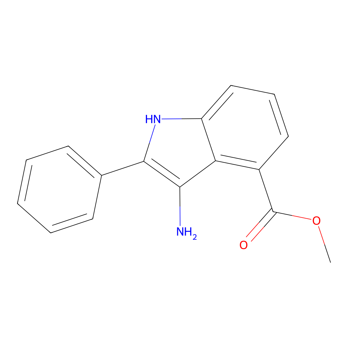 3-Amino-2-phenyl-1H-indole-4-carboxylic acid methyl ester molecular structure, CAS 2305079-43-8