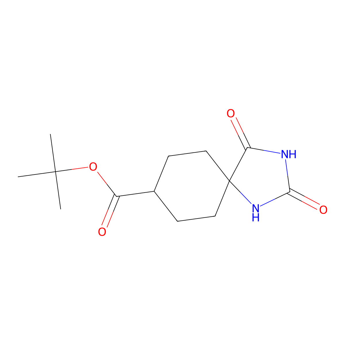 2,4-Dioxo-1,3-diaza-spiro[4.5]decane-8-carboxylic acid tert-butyl ester molecular structure, CAS 2305079-49-4