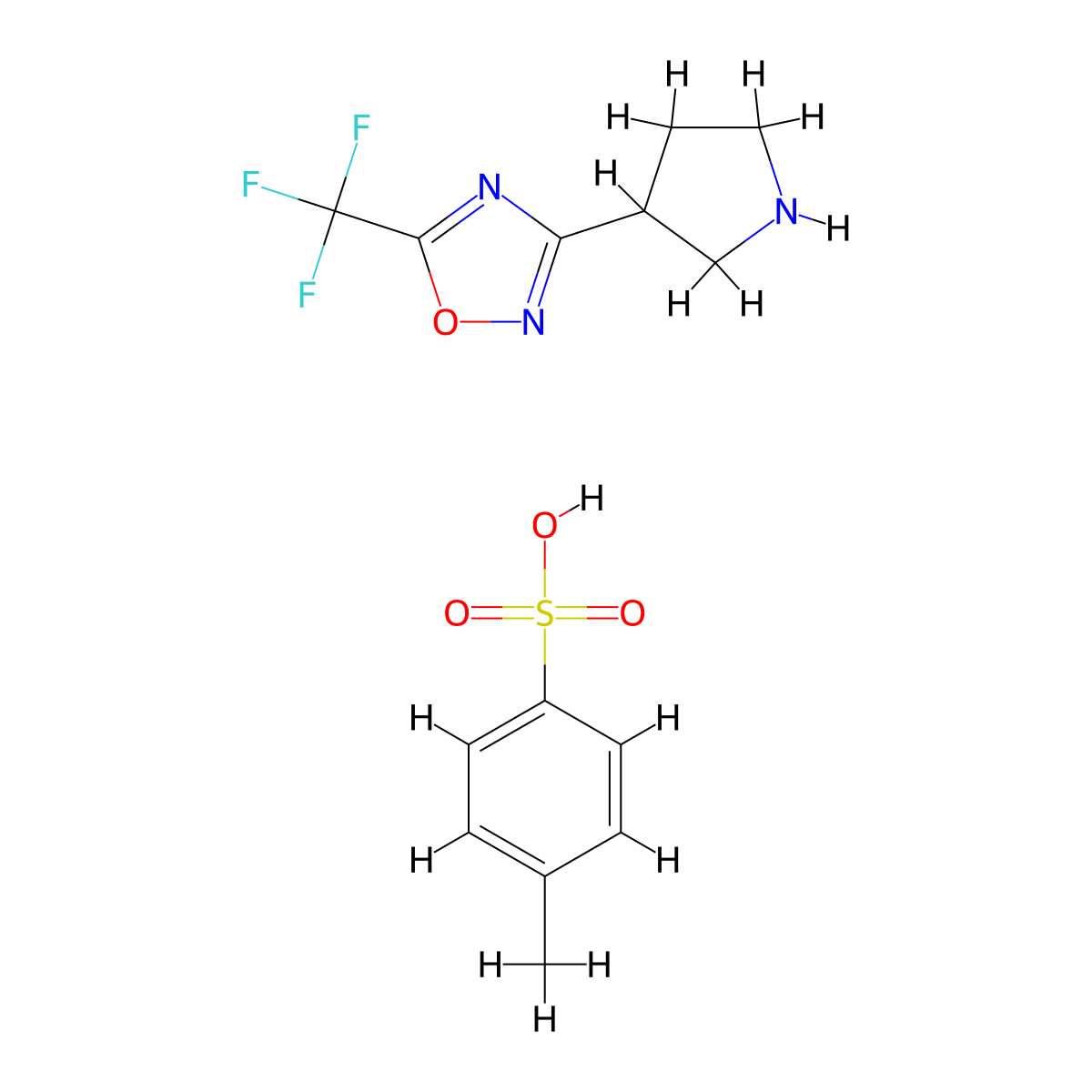 3-Pyrrolidin-3-yl-5-trifluoromethyl-[1,2,4]oxadiazole p-toluenesulfonic acid salt molecular structure, CAS 2305079-61-0