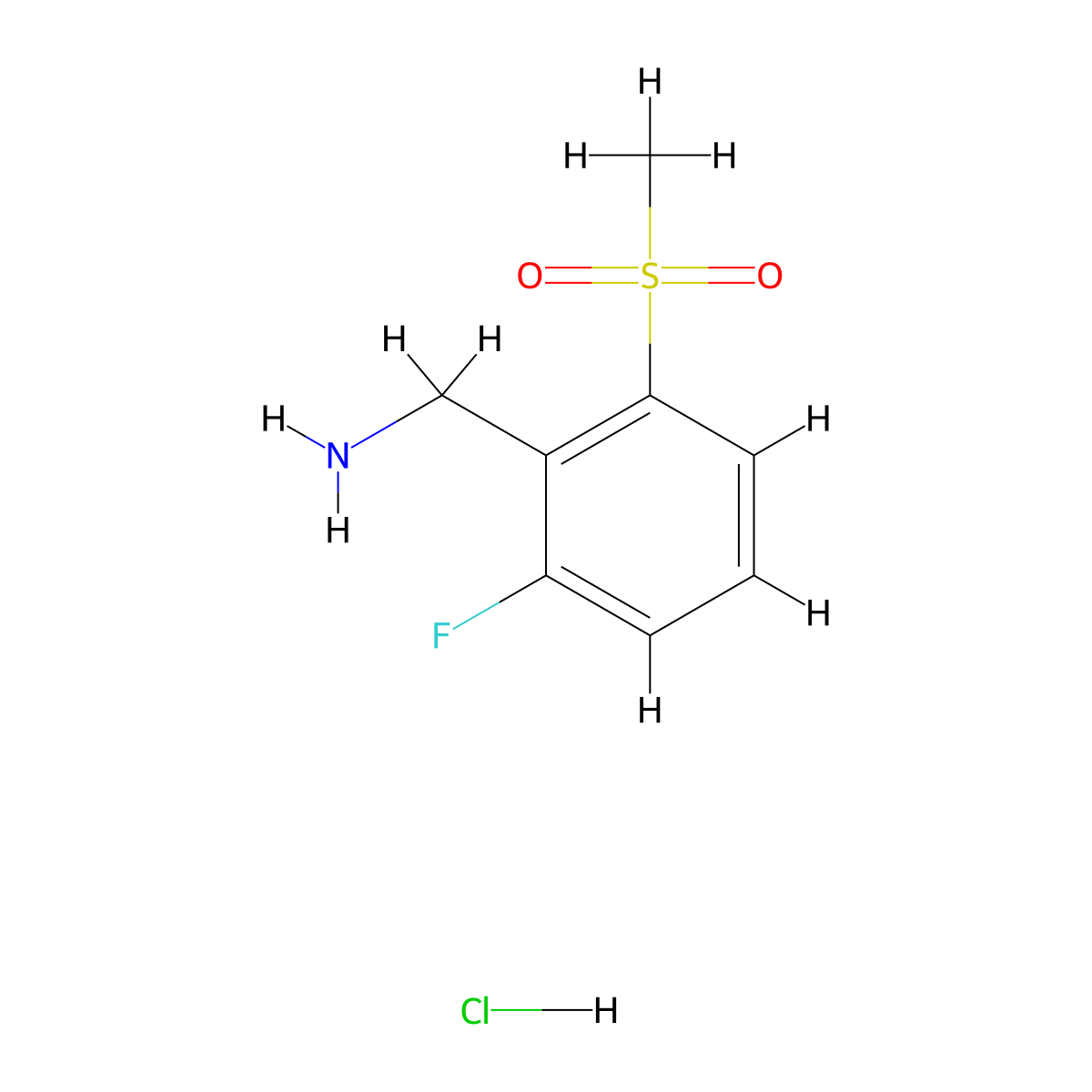 2-Fluoro-6-methanesulfonyl-benzylamine hydrochloride molecular structure, CAS 2305079-62-1