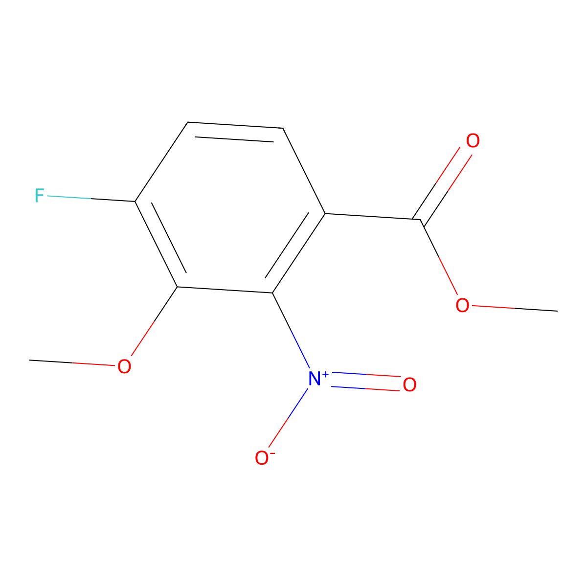 4-Fluoro-3-methoxy-2-nitro-benzoic acid methyl ester molecular structure, CAS 2305079-63-2