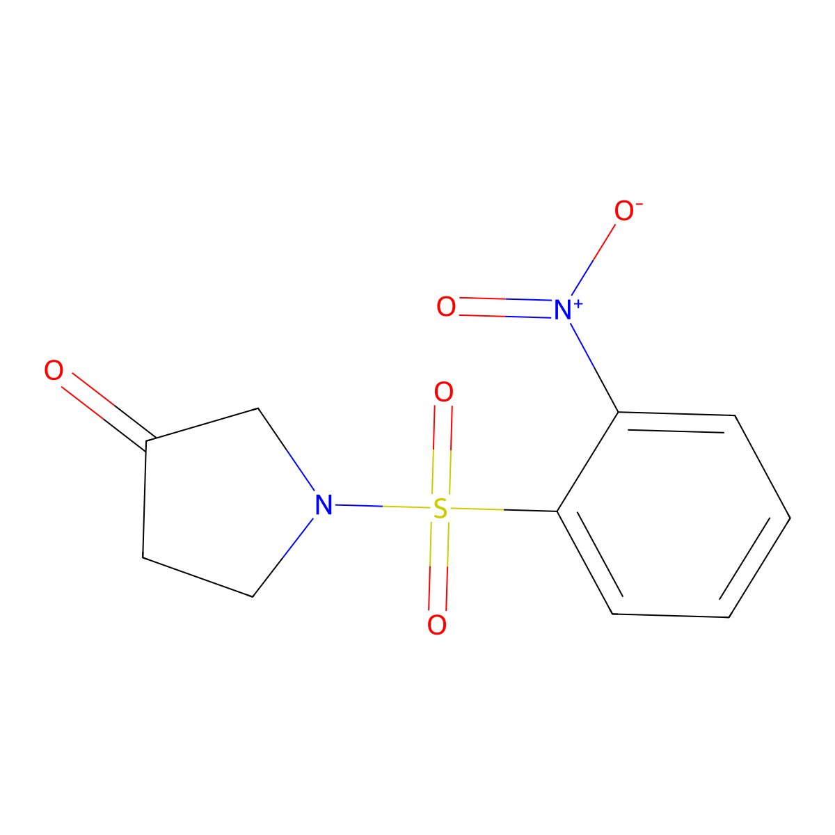 1-(2-Nitro-benzenesulfonyl)-pyrrolidin-3-one molecular structure, CAS 2305079-64-3