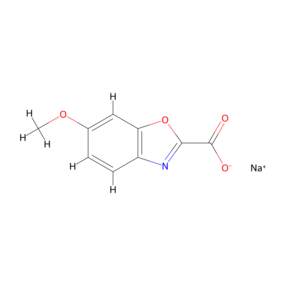 6-Methoxy-benzooxazole-2-carboxylic acid sodium salt molecular structure, CAS 2305079-68-7