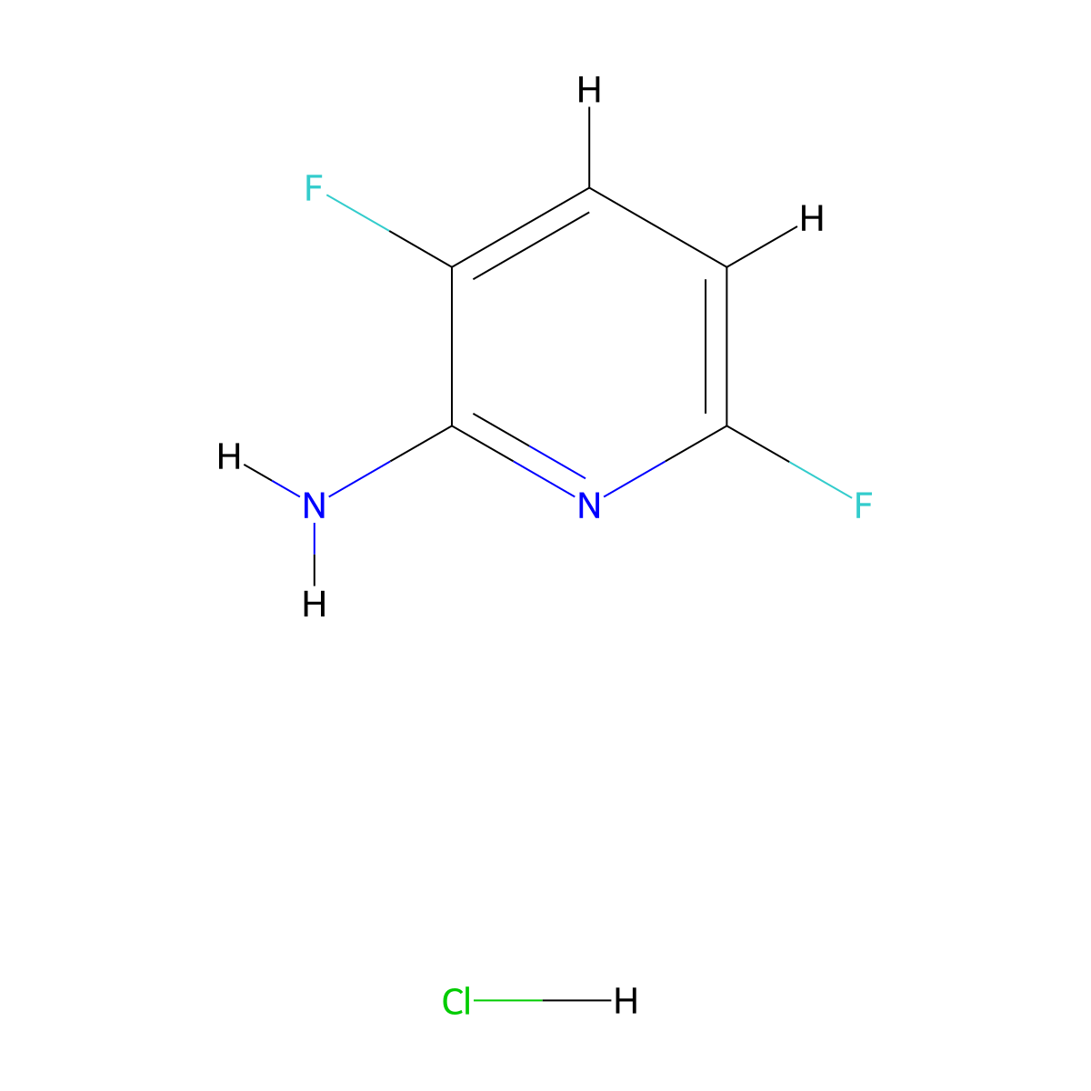 3,6-Difluoropyridin-2-amine hydrochloride molecular structure, CAS 2305079-69-8