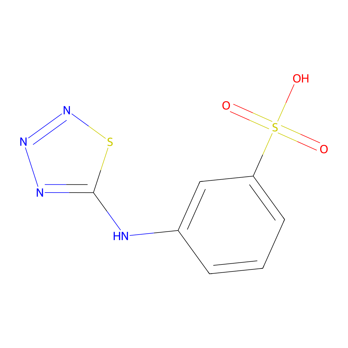3-([1,2,3,4]Thiatriazol-5-ylamino)-benzenesulfonic acid molecular structure, CAS 2305079-72-3