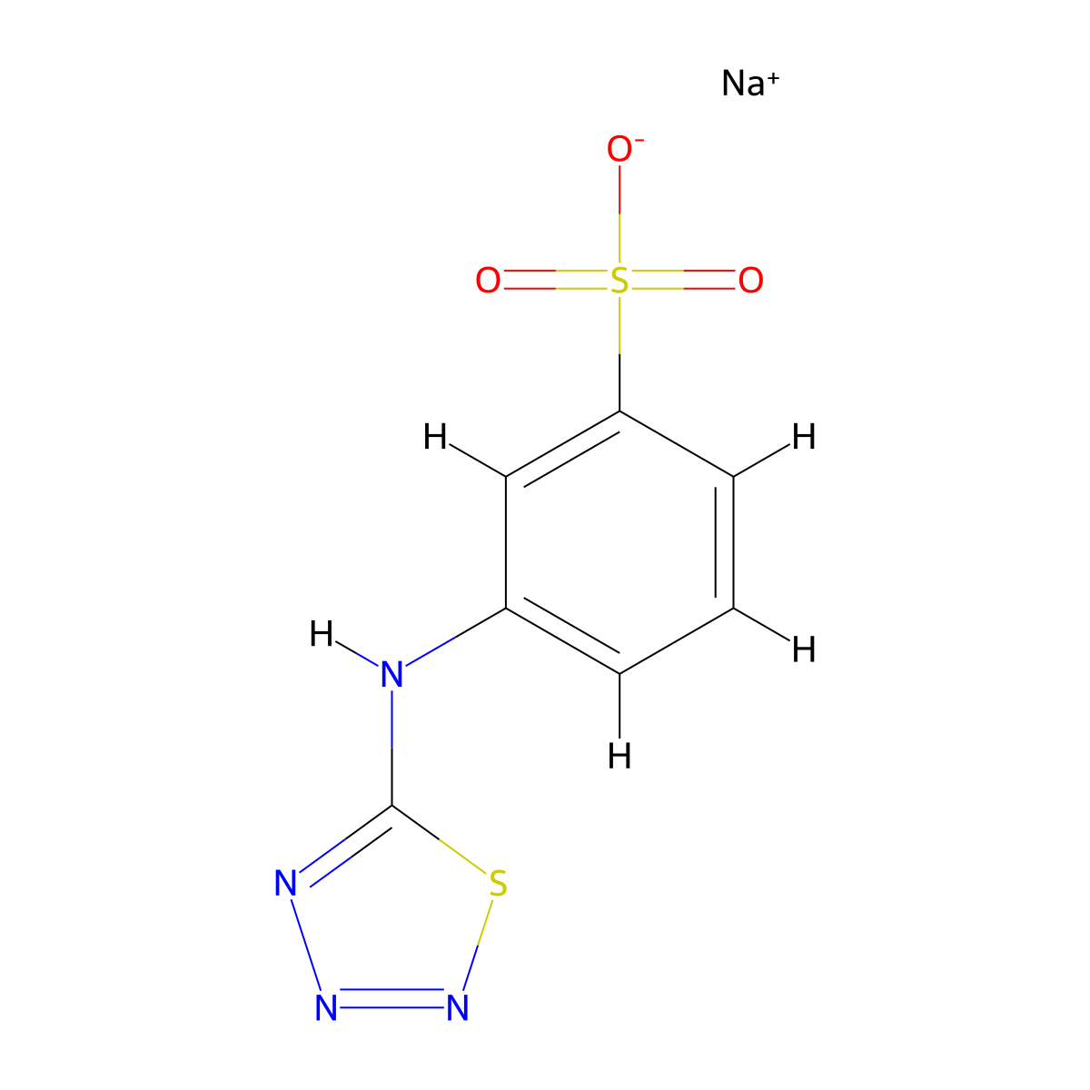Sodium 3-([1,2,3,4]thiatriazol-5-ylamino)-benzenesulfonate molecular structure, CAS 2305079-77-8