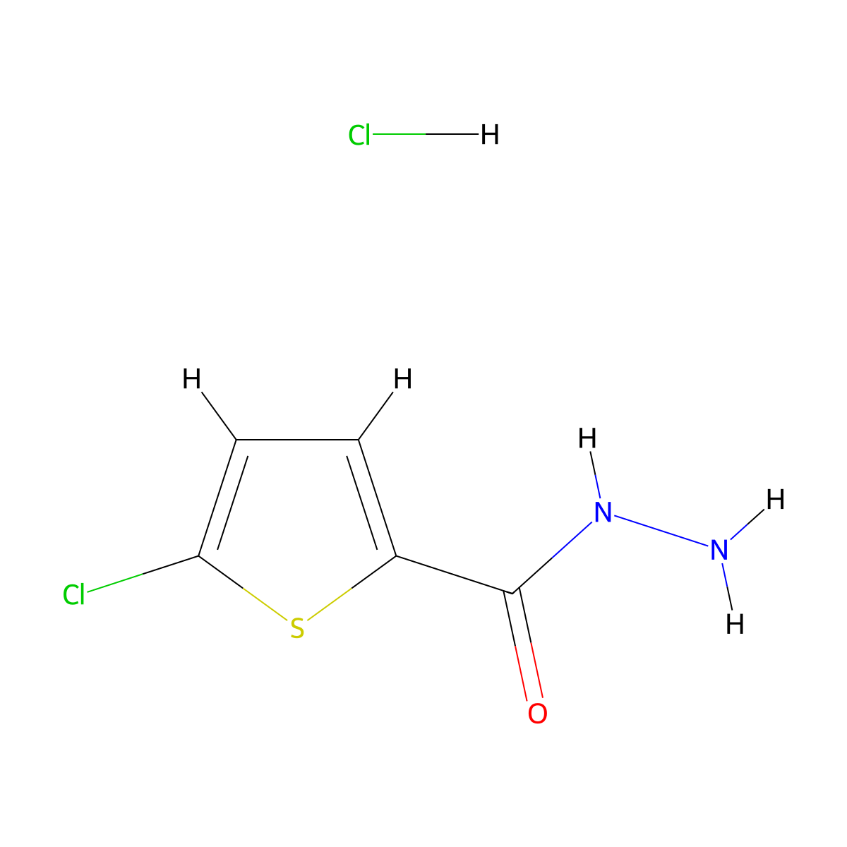 5-Chloro-thiophene-2-carboxylic acid hydrazide hydrochloride molecular structure, CAS 2305079-80-3