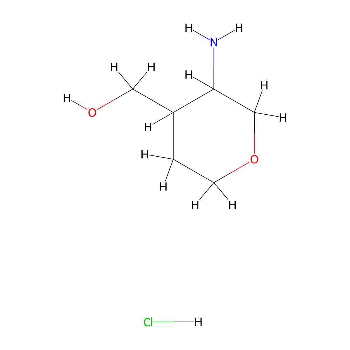 (3-Amino-tetrahydro-pyran-4-yl)-methanol hydrochloride molecular structure, CAS 2305079-81-4