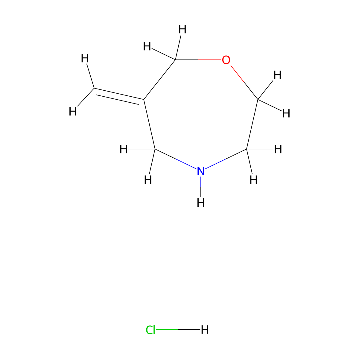 6-Methylene-[1,4]oxazepane hydrochloride molecular structure, CAS 2305079-83-6