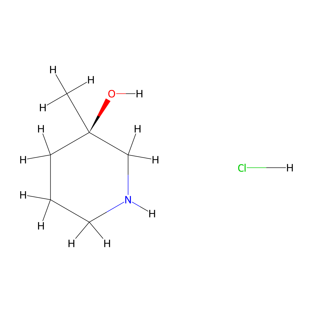 (3R)-3-Methylpiperidin-3-ol hydrochloride molecular structure, CAS 2305080-34-4