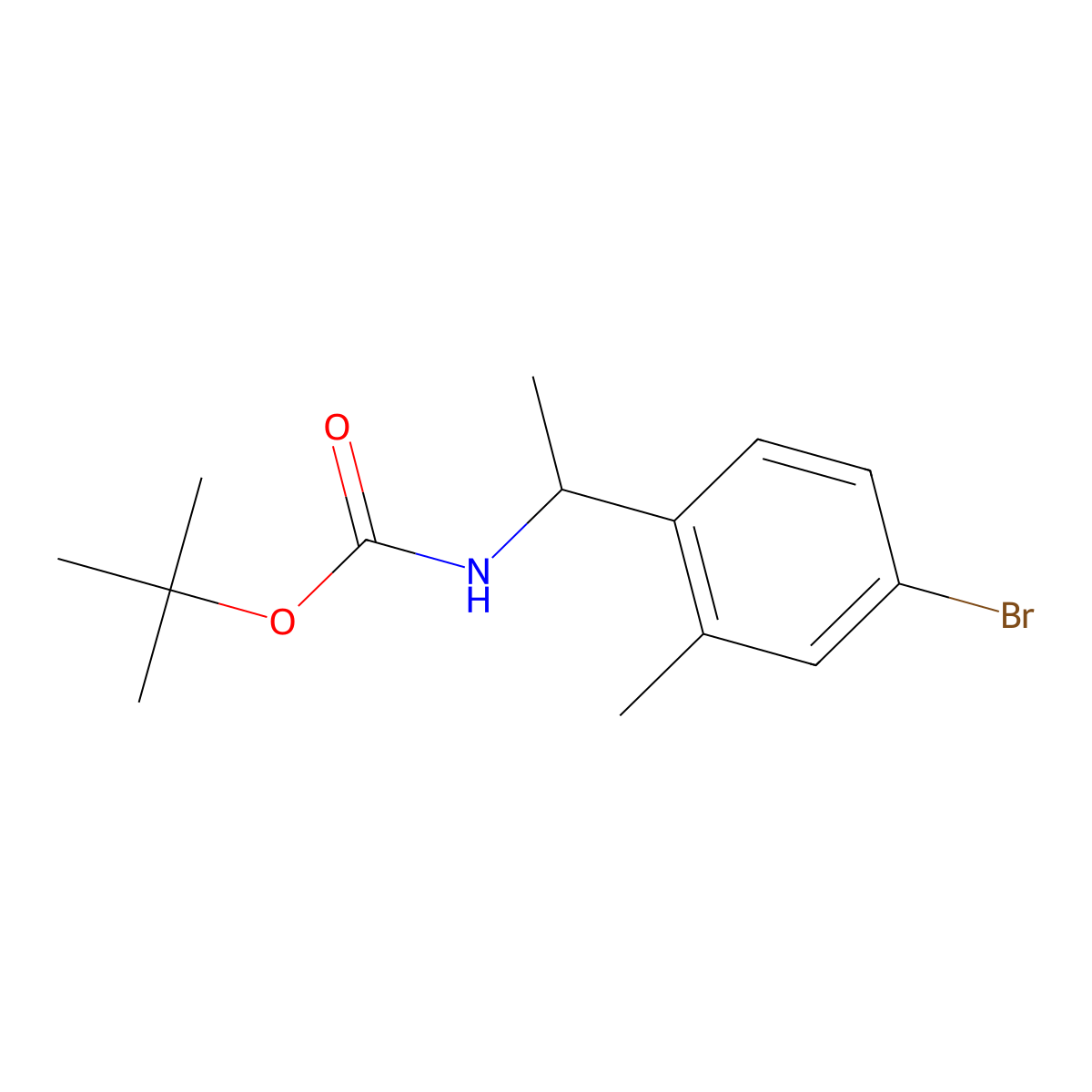 (S)-[1-(4-Bromo-2-methyl-phenyl)-ethyl]-carbamic acid tert-butyl ester molecular structure, CAS 2305080-41-3