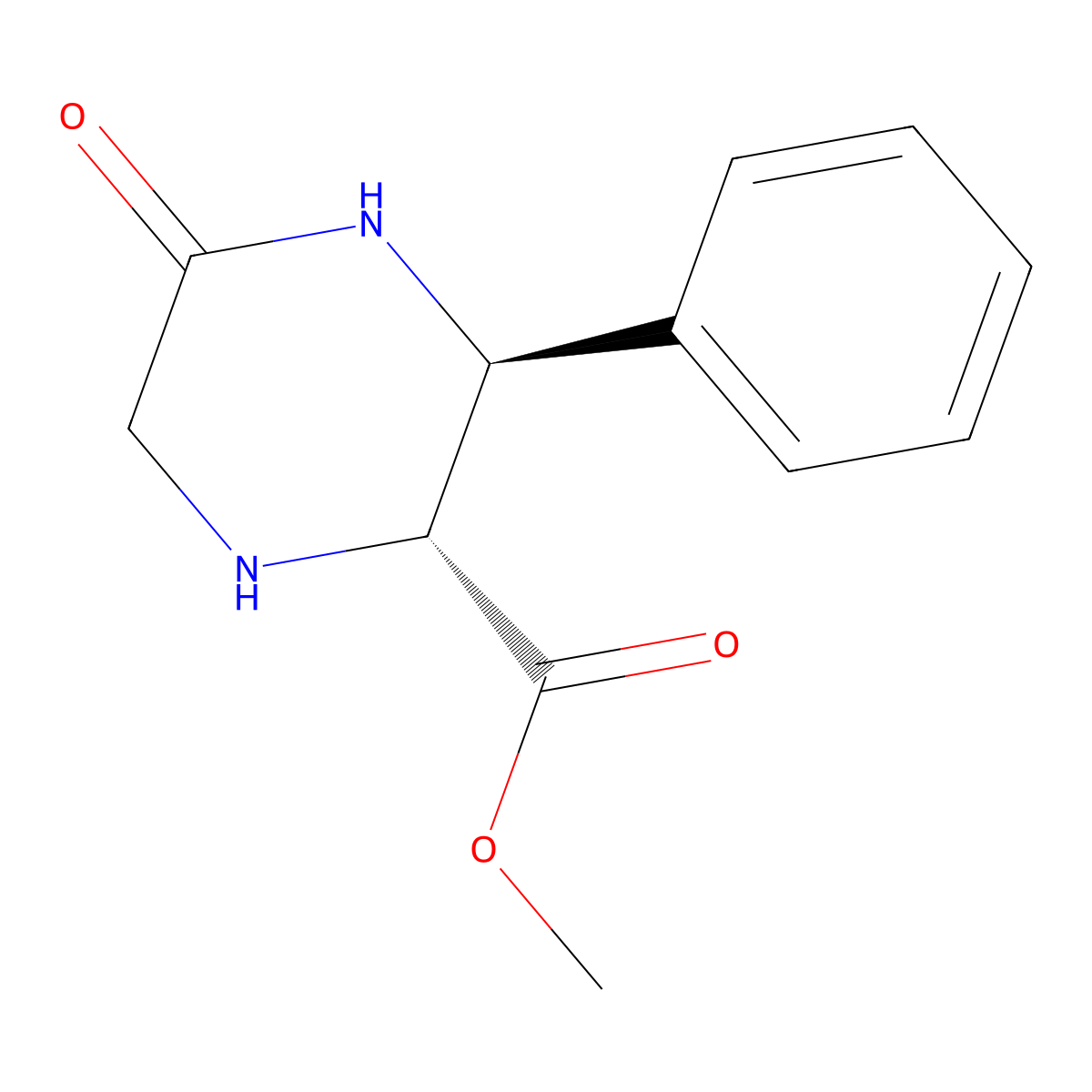 rac-methyl(2R,3S)-5-oxo-3-phenylpiperazine-2-carboxylate,trans molecular structure, CAS 2305184-92-1