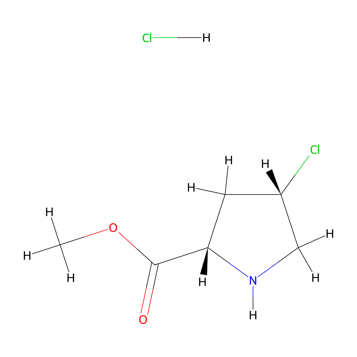 methyl (2S,4S)-4-chloropyrrolidine-2-carboxylate hydrochloride molecular structure, CAS 2305184-94-3