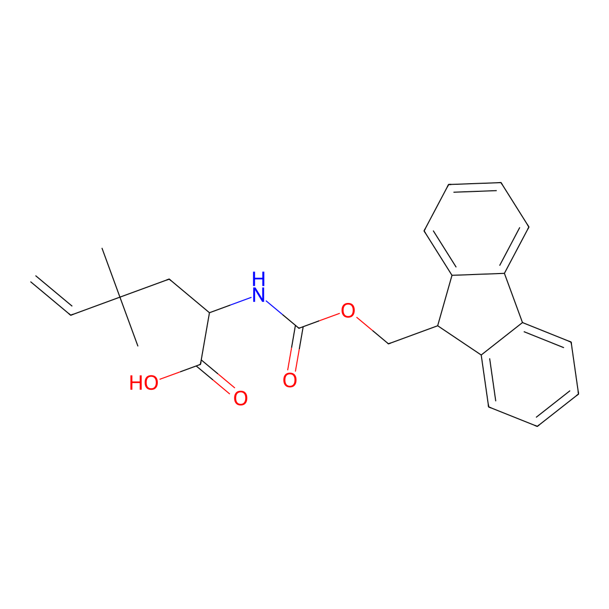 (2S)-2-({[(9H-fluoren-9-yl)methoxy]carbonyl}amino)-4,4-dimethylhex-5-enoic acid molecular structure, CAS 2305184-99-8