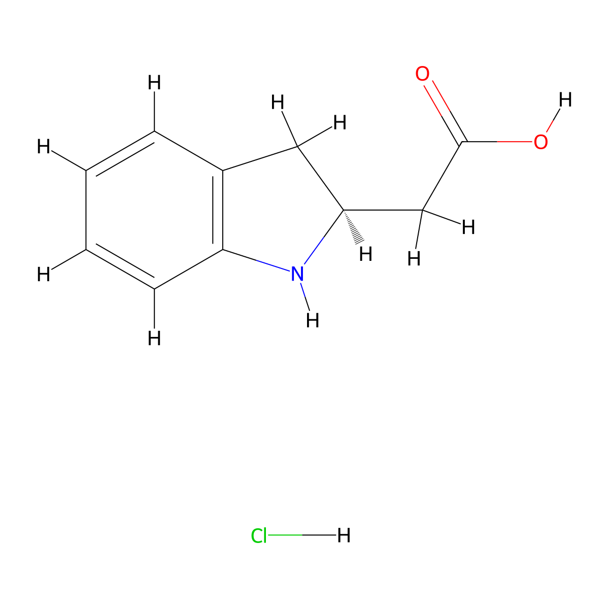 2-[(2S)-2,3-dihydro-1H-indol-2-yl]aceticacidhydrochloride molecular structure, CAS 2305185-14-0