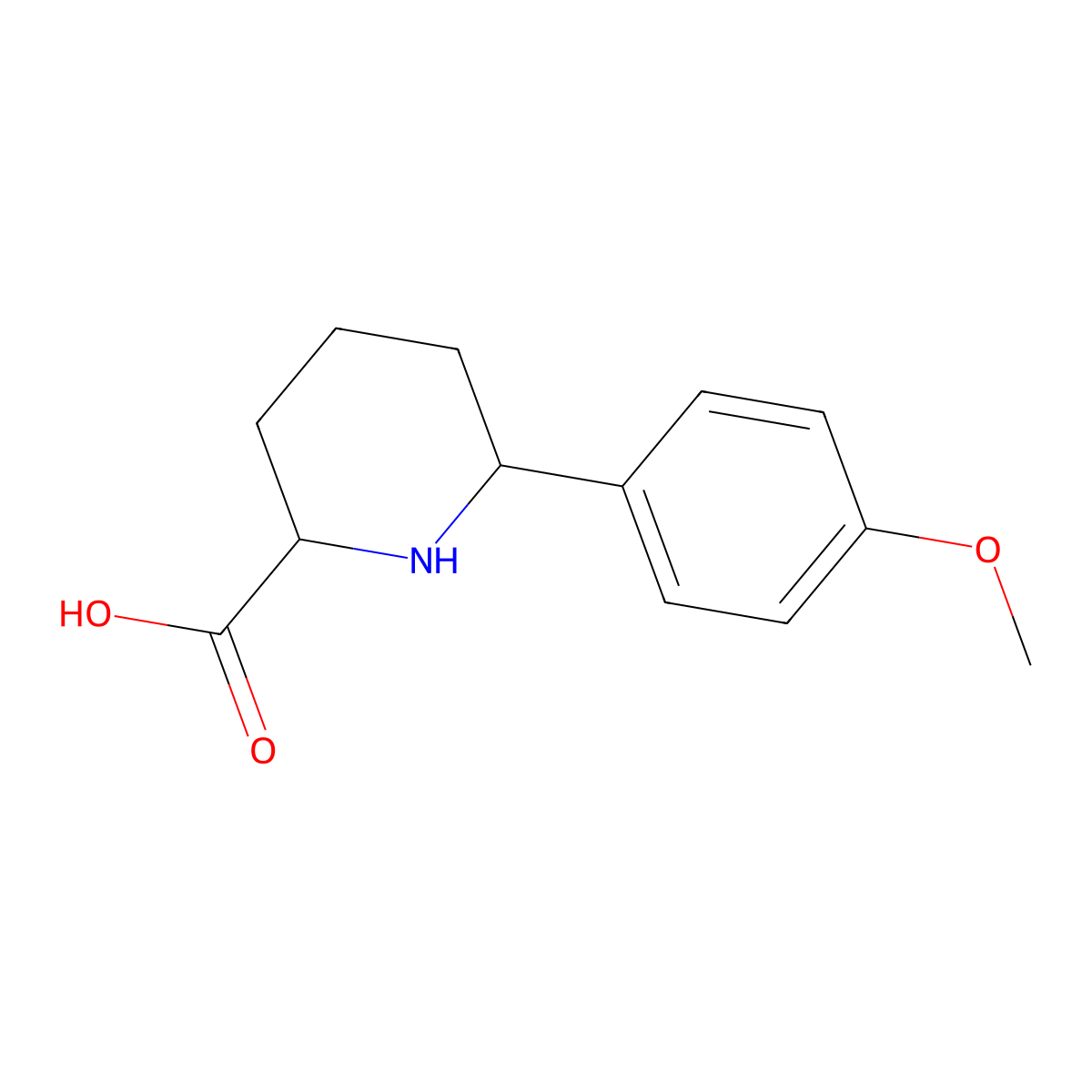 (2R,6S)-6-(4-Methoxyphenyl)piperidine-2-carboxylic acid molecular structure, CAS 2305185-26-4