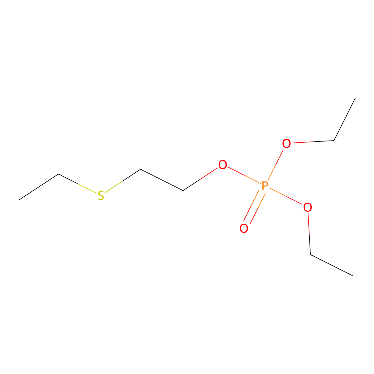 O,O-Diethyl O-2-ethylthioethyl phosphate molecular structure, CAS 23052-51-9