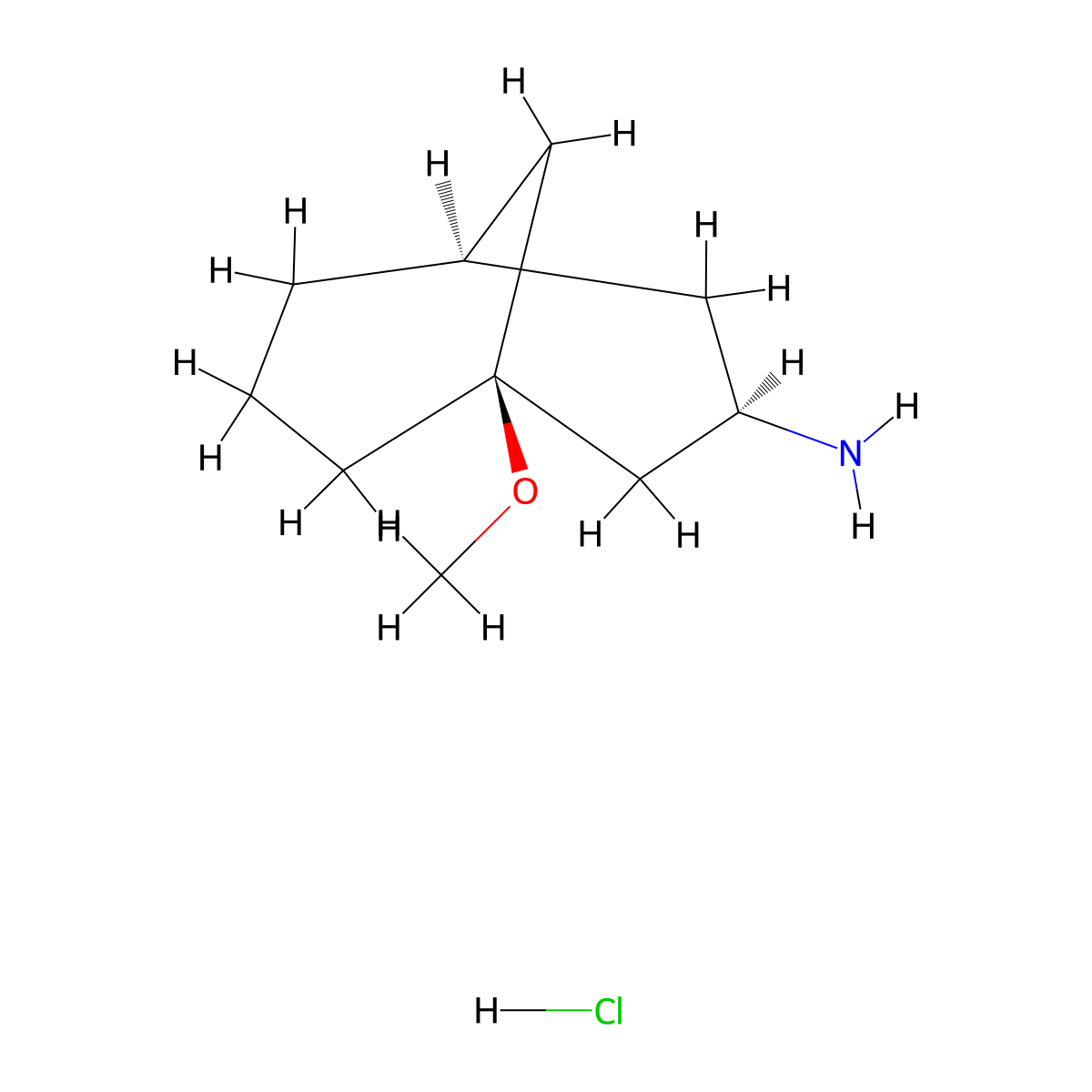 rac-(1R,3S,5S)-1-methoxybicyclo[3.3.1]nonan-3-aminehydrochloride molecular structure, CAS 2305202-66-6