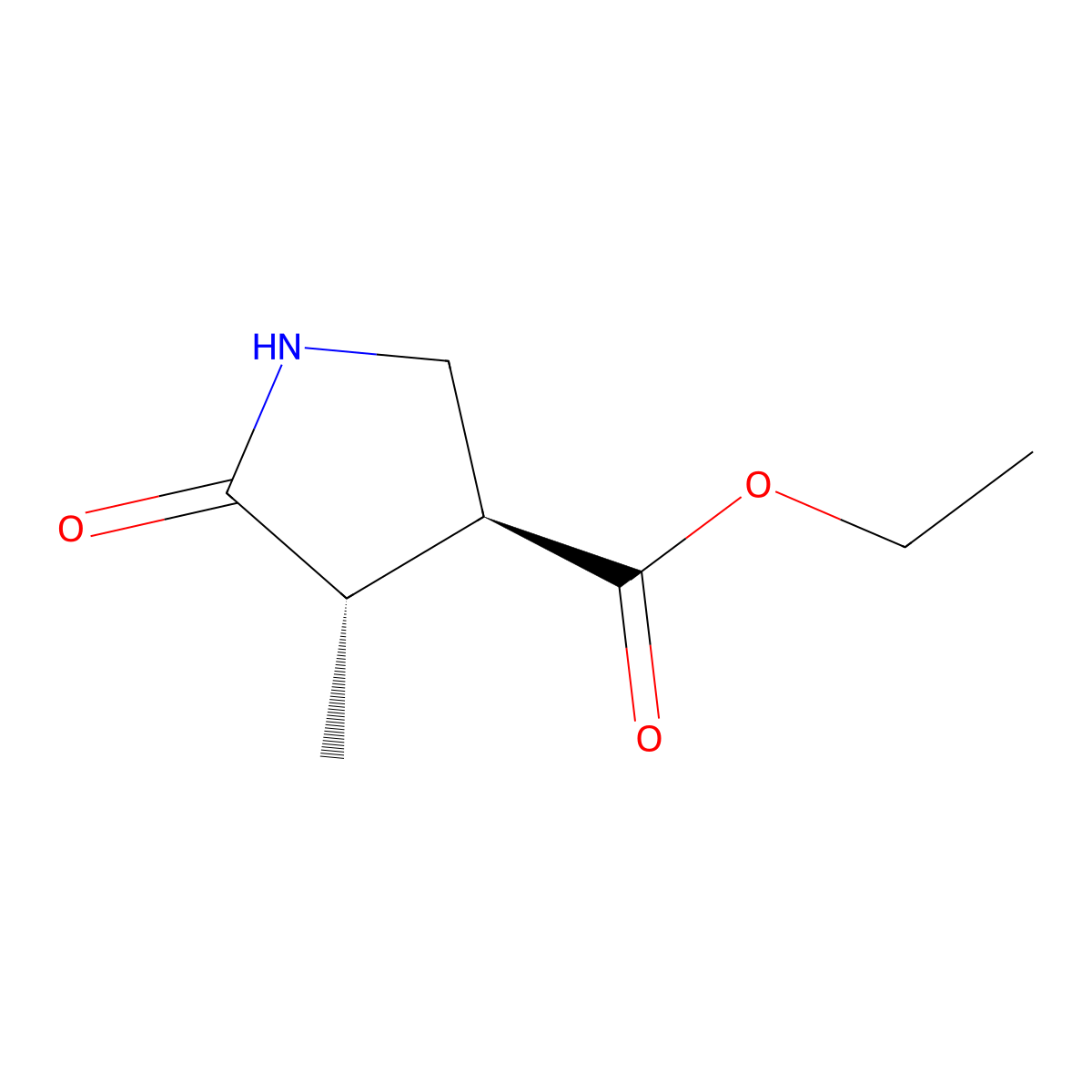 rac-ethyl (3R,4R)-4-methyl-5-oxopyrrolidine-3-carboxylate molecular structure, CAS 2305202-72-4