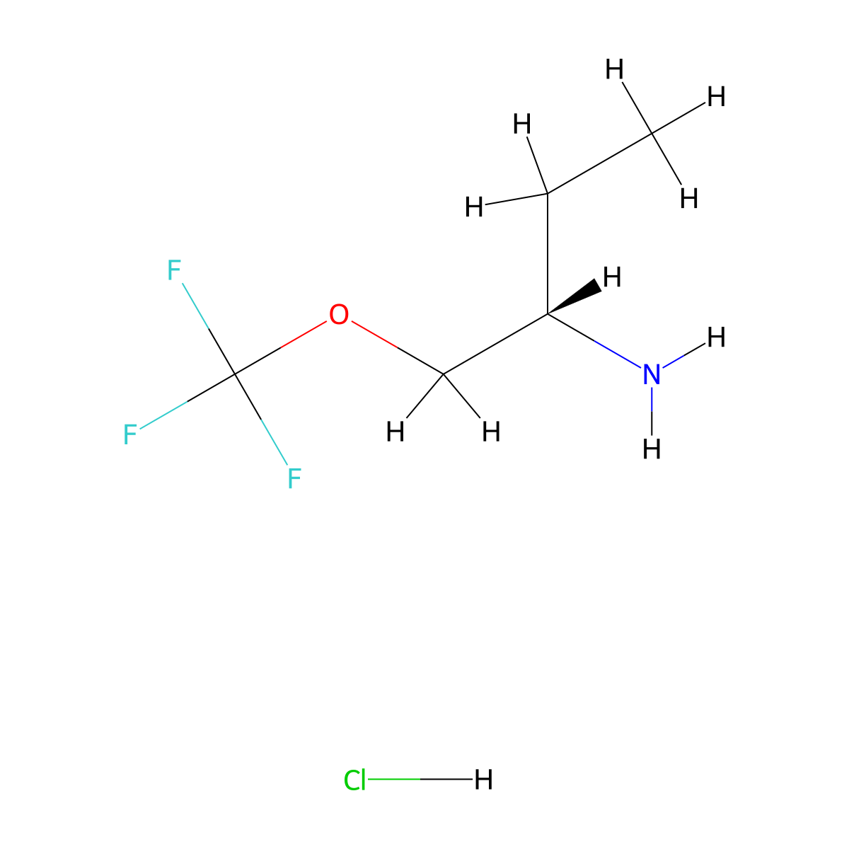 (2S)-1-(trifluoromethoxy)butan-2-amine hydrochloride molecular structure, CAS 2305202-82-6
