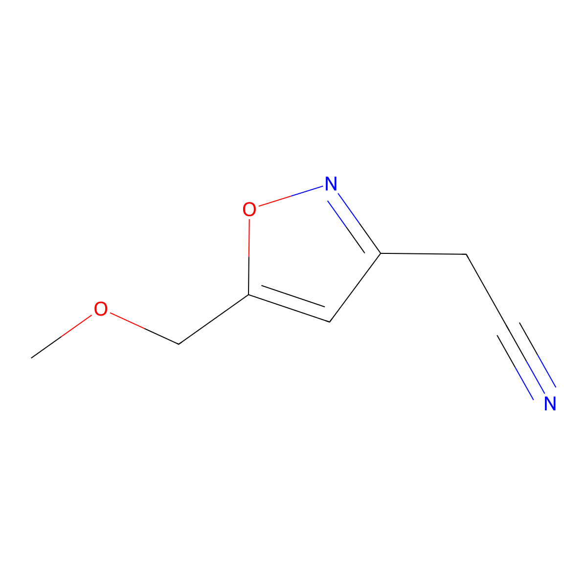 2-[5-(Methoxymethyl)-1,2-oxazol-3-yl]acetonitrile molecular structure, CAS 2305251-51-6