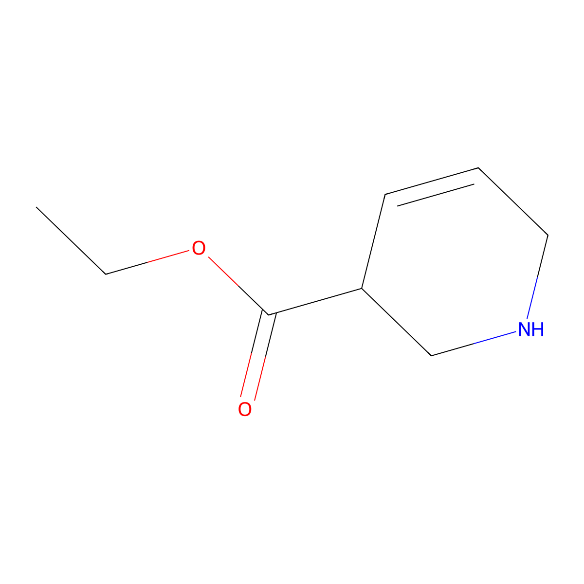 Ethyl 1,2,3,6-tetrahydropyridine-3-carboxylate molecular structure, CAS 2305251-54-9