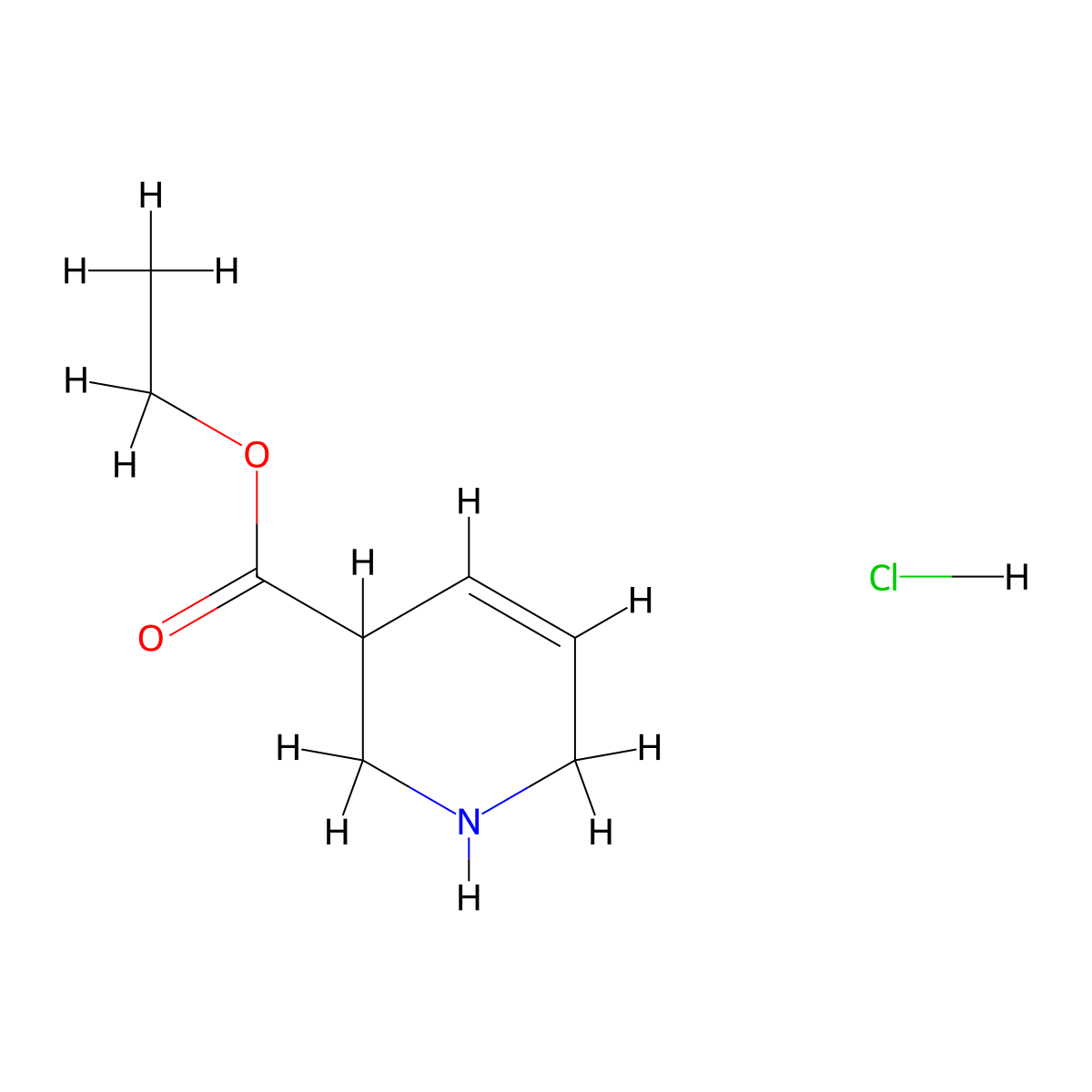 Ethyl 1,2,3,6-tetrahydropyridine-3-carboxylate hydrochloride molecular structure, CAS 2305251-55-0