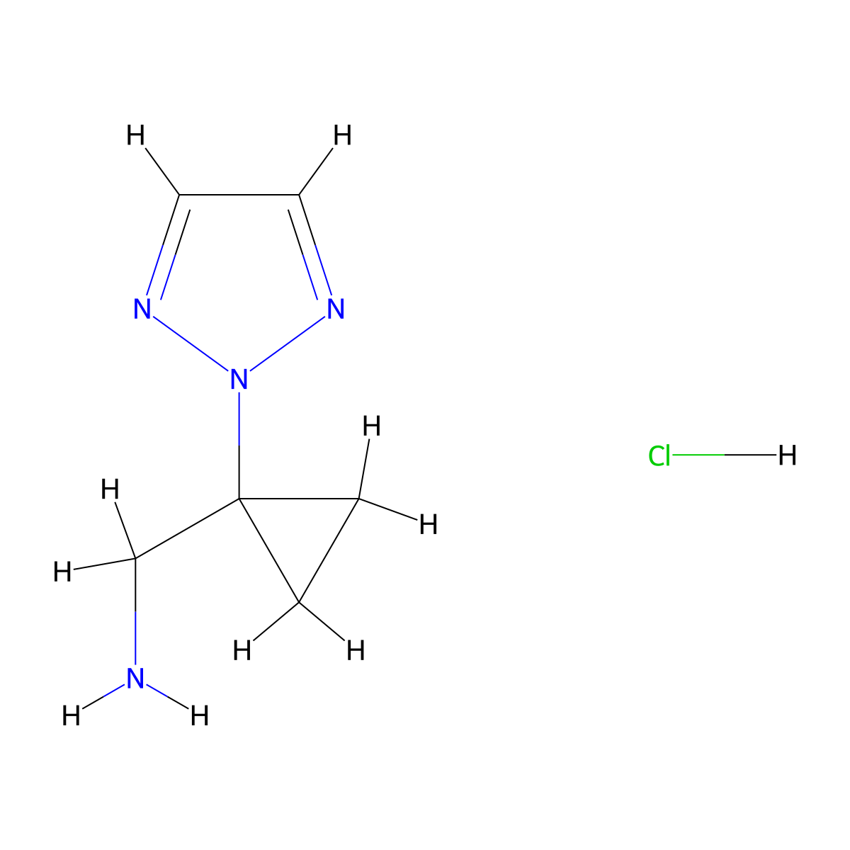 [1-(2H-1,2,3-triazol-2-yl)cyclopropyl]methanamine hydrochloride molecular structure, CAS 2305251-59-4