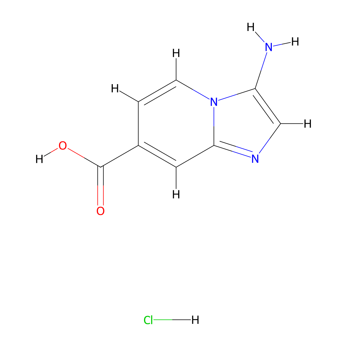 3-Aminoimidazo(1,2-a)pyridine-7-carboxylic acid hydrochloride molecular structure, CAS 2305251-60-7