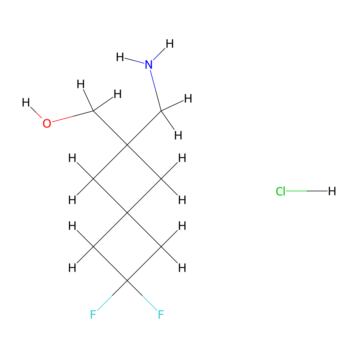 [2-(Aminomethyl)-6,6-difluorospiro[3.3]heptan-2-yl]methanol hydrochloride molecular structure, CAS 2305251-63-0