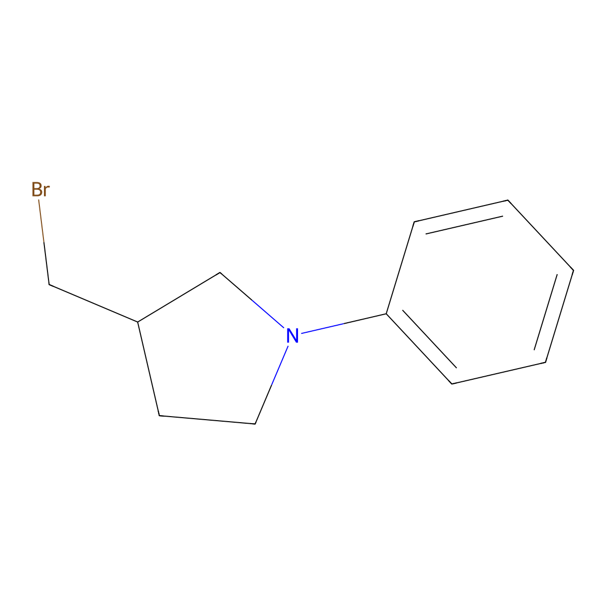 3-(Bromomethyl)-1-phenylpyrrolidine molecular structure, CAS 2305251-64-1