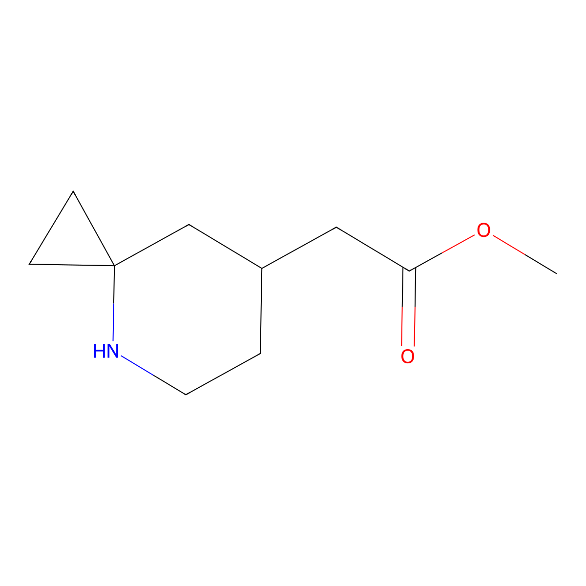 Methyl 2-{4-azaspiro[2.5]octan-7-yl}acetate molecular structure, CAS 2305251-69-6