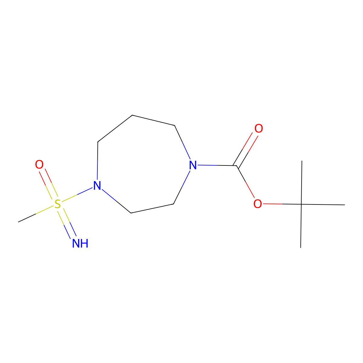 Tert-butyl 4-[imino(methyl)oxo-lambda6-sulfanyl]-1,4-diazepane-1-carboxylate molecular structure, CAS 2305251-77-6