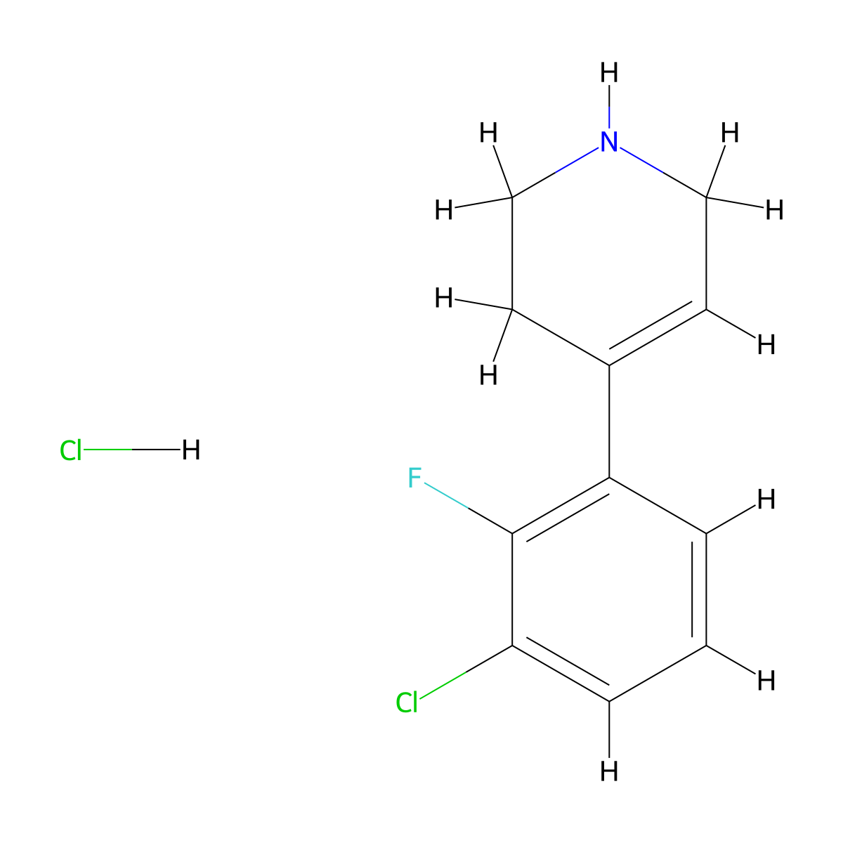 4-(3-Chloro-2-fluorophenyl)-1,2,3,6-tetrahydropyridine hydrochloride molecular structure, CAS 2305251-79-8
